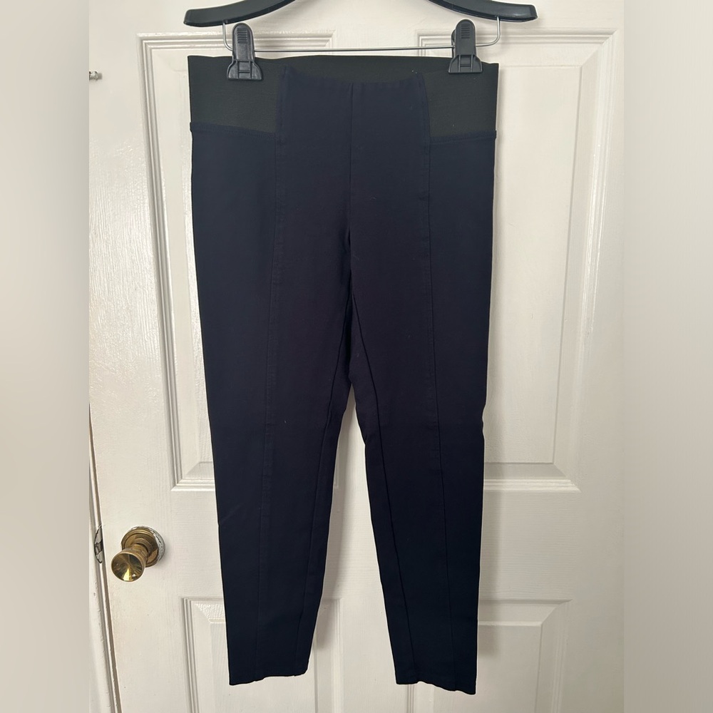 Ann Taylor Black Cropped Ponte Pull-On Ankle Pants